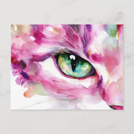 Katten Watercolor Ansichtkaart Briefkaart (Voorkant)