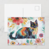 Katten Watercolor Ansichtkaart Briefkaart (Voorkant / Achterkant)