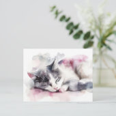 Katten Watercolor Ansichtkaart Briefkaart (Staand voorkant)