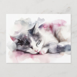 Katten Watercolor Ansichtkaart Briefkaart