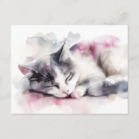 Katten Watercolor Ansichtkaart Briefkaart (Voorkant)