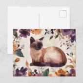 Katten Watercolor Ansichtkaart Briefkaart (Voorkant / Achterkant)