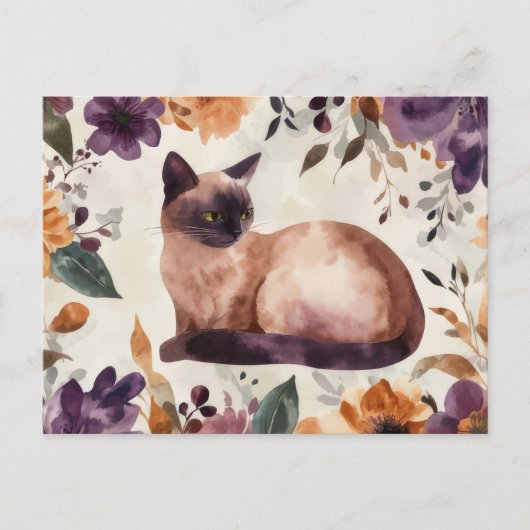 Katten Watercolor Ansichtkaart Briefkaart (Voorkant)