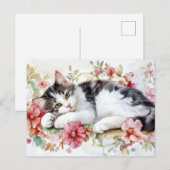 Katten Watercolor Ansichtkaart Briefkaart (Voorkant / Achterkant)