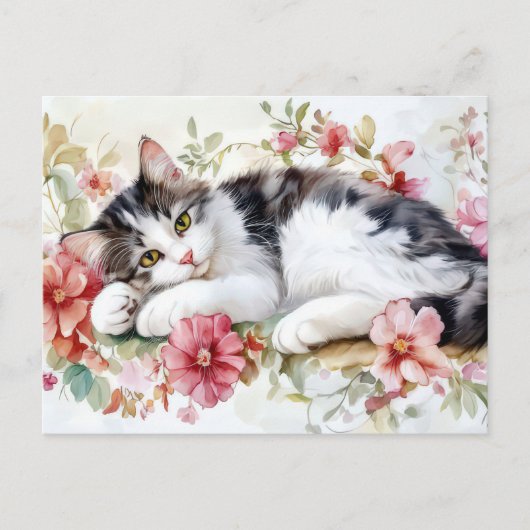 Katten Watercolor Ansichtkaart Briefkaart (Voorkant)