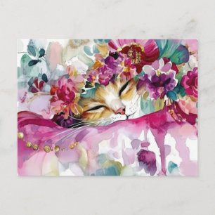 Katten Watercolor Ansichtkaart Briefkaart