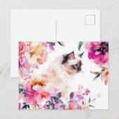 Katten Watercolor Ansichtkaart Briefkaart (Voorkant / Achterkant)