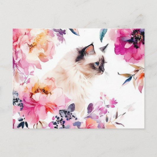 Katten Watercolor Ansichtkaart Briefkaart (Voorkant)