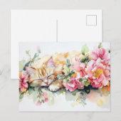Katten Watercolor Ansichtkaart  Briefkaart (Voorkant / Achterkant)