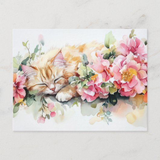 Katten Watercolor Ansichtkaart  Briefkaart (Voorkant)
