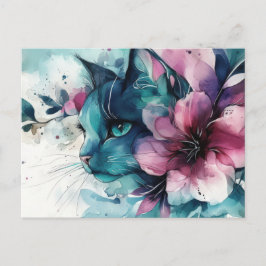 Katten Watercolor Ansichtkaart  Briefkaart