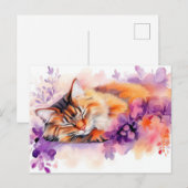 Katten Watercolor Ansichtkaart  Briefkaart (Voorkant / Achterkant)