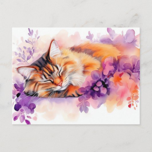 Katten Watercolor Ansichtkaart  Briefkaart (Voorkant)