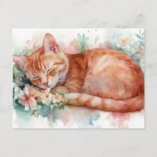 Katten Watercolor Ansichtkaart Briefkaart