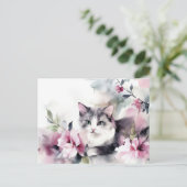 Katten Watercolor Ansichtkaart Briefkaart (Staand voorkant)