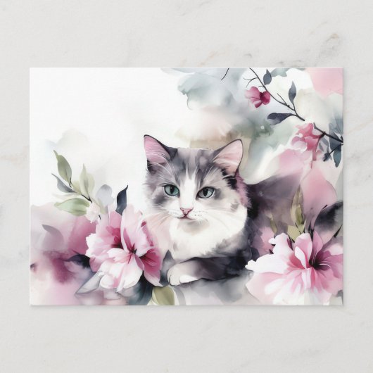 Katten Watercolor Ansichtkaart Briefkaart (Voorkant)
