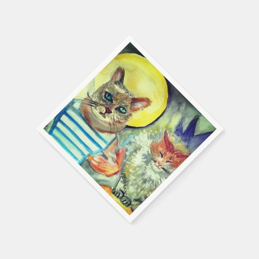 Katten Waterverf Art Servet (Hoek)