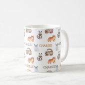 Katten Waterverf Kitten met Naam Neutraal Design Koffiemok (Voorkant rechts)