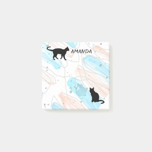 katten waterverf ontwerpen aangepaste post post-it® notes (Voorkant)