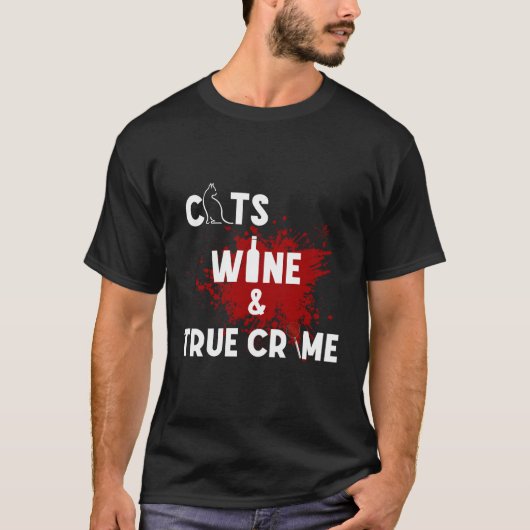 Katten Wijn en Ware Misdaad T-shirt (Voorkant)