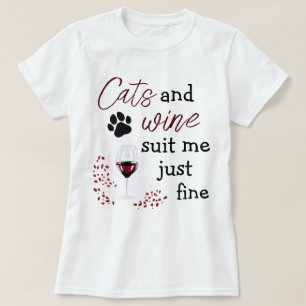 Katten Wijn Past Mij Prima Grappige Citaat T-Shirt