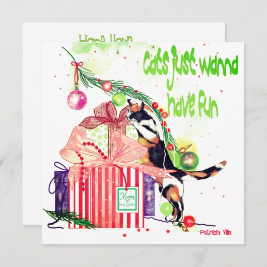 Katten willen gewoon een goede kerstkaart hebben bedankkaart (Voorkant / Achterkant)