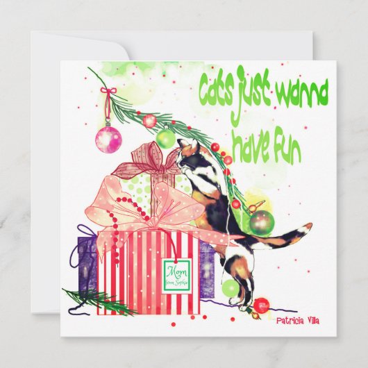 Katten willen gewoon een goede kerstkaart hebben bedankkaart (Voorkant)