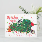 Katten willen gewoon kerstboomgaard hebben feestdagenkaart (Staand voorkant)