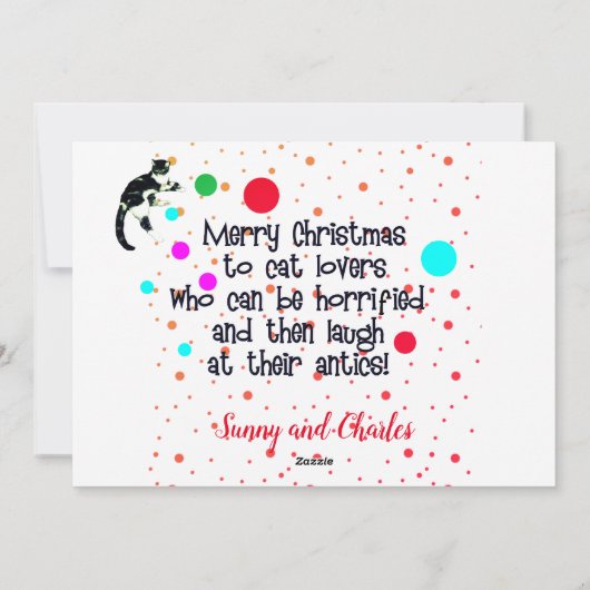 Katten willen gewoon kerstboomgaard hebben feestdagenkaart (Achterkant)