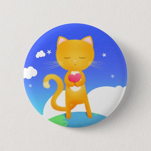Katten willen wereldvrede - speldbord ronde button 5,7 cm (Voorkant)