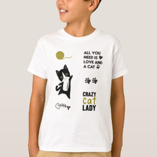 Katten Witte katten Roze Gezegden Zelfklevende doz T-shirt