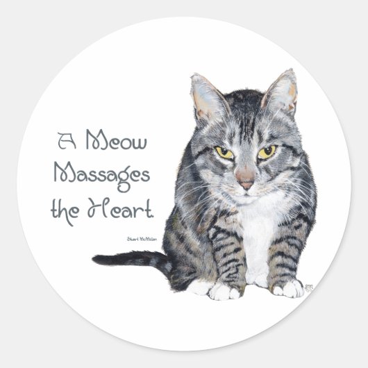 Katten Woorden van Wijsheid - Meow Ronde Sticker (Voorkant)