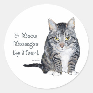 Katten Woorden van Wijsheid - Meow Ronde Sticker