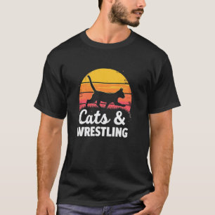Katten & worstelen speelse silhouet t-shirt