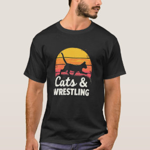 Katten & worstelen speelse silhouet t-shirt