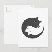 Katten yin en yang mandala - Kies achtergrondkleur Briefkaart (Voorkant / Achterkant)