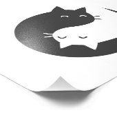 Katten yin en yang mandala - Kies achtergrondkleur Foto Afdruk (Hoek)
