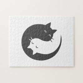 Katten yin en yang mandala - Kies achtergrondkleur Legpuzzel