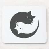 Katten yin en yang mandala - Kies achtergrondkleur Muismat (Voorkant)