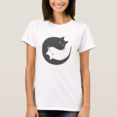 Katten yin en yang mandala - Kies achtergrondkleur T-shirt (Voorkant)