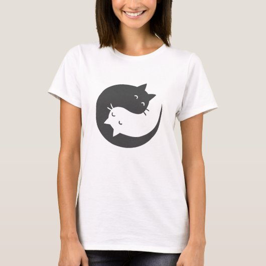 Katten yin en yang mandala - Kies achtergrondkleur T-shirt (Voorkant)