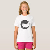 Katten yin en yang mandala - Kies achtergrondkleur T-shirt (Voorkant volledig)