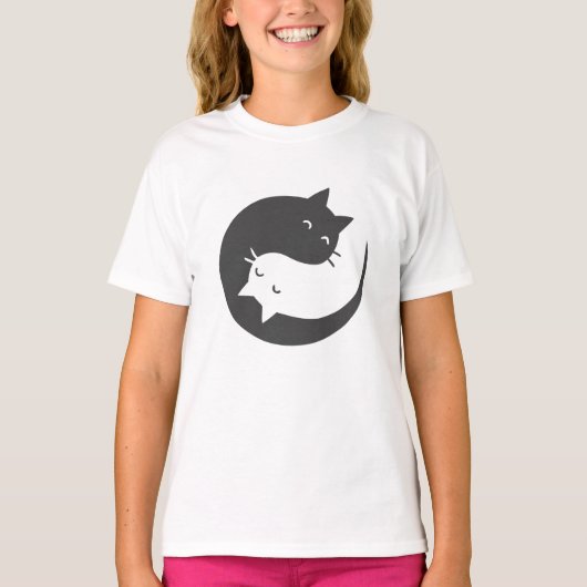 Katten yin en yang mandala - Kies achtergrondkleur T-shirt (Voorkant)