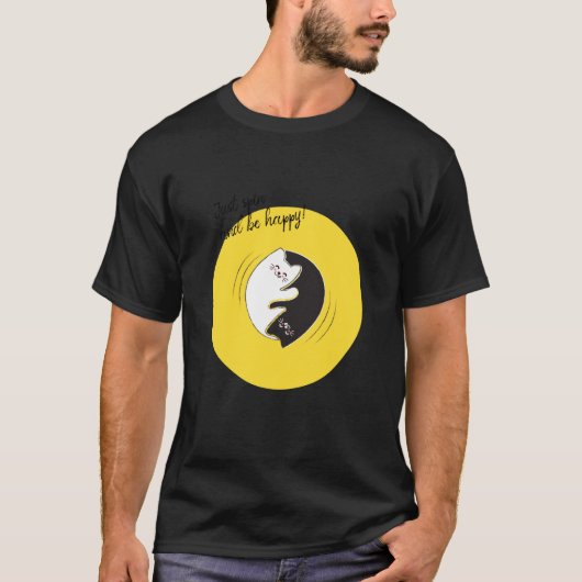 Katten Yin Yang draaien gewoon en zijn blij! Qi Go T-shirt (Voorkant)