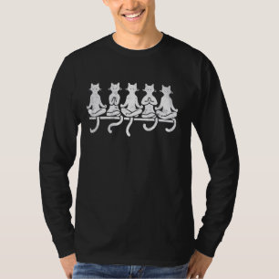Katten Yoga Poses Minimalistische Kunst - Funny Ze T-shirt
