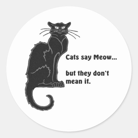 Katten zeggen miauw... Classic Ronde Sticker (Voorkant)