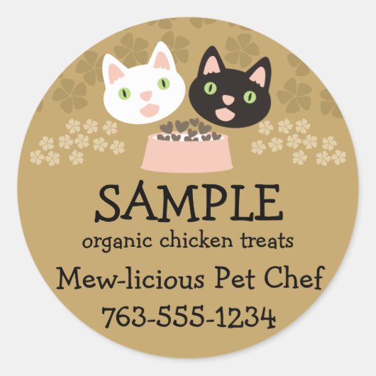 Katten Zelfgemaakte Pet Food Chef Package stickers (Voorkant)