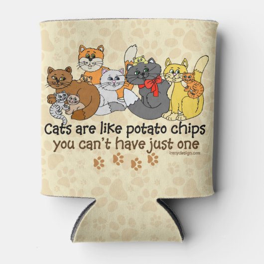 Katten zijn als aardappelchips blikjeskoeler (Voorkant)