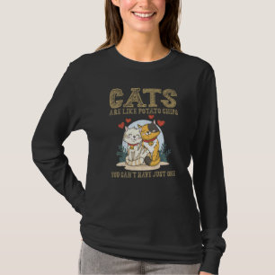 Katten zijn als aardappelchips die je niet slechts t-shirt