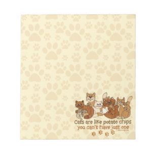 Katten zijn als aardappelchips Gezegde Notitieblok